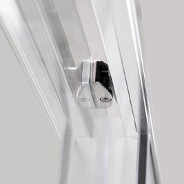 Chromowana prostokątna kabina prysznicowa Super Slim Nova 100x80 drzwi rozsuwane