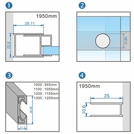 Drzwi prysznicowe do wnęki 105-110 cm rozsuwane szkło 8 mm KZ09BC