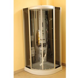 Kabina prysznicowa z hydromasażem niski brodzik czarne ściany 80x80