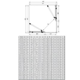 Kabina prysznicowa drzwi rozsuwane od rogu szkło 8 mm 110x110 cm ASTRA-CH-A-110X2+D