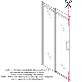 Drzwi prysznicowe do wnęki 105-110 cm rozsuwane czarny profil szkło 8 mm KZ09B