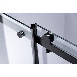 Czarne drzwi prysznicowe do wnęki 115-120 cm rozsuwane SH03DB szkło 8 mm