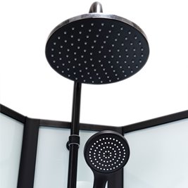 Kabina prysznicowa półokrągła zabudowana na wysokim brodziku 90x90 Nina