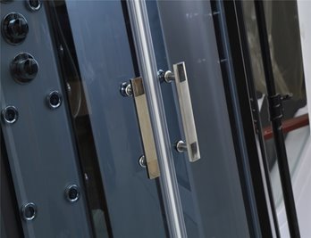 Kabina prysznicowa sauna parowa hydromasaż półokrągła zabudowana czarna 80x80 MO-0513ABS