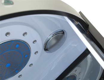 Kabina prysznicowa z hydromasażem półokrągła zabudowana czarna 100x100 MO-0513CB