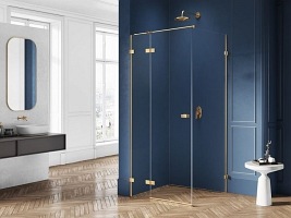 Złota szczotkowana kabina prysznicowa lewa 80x70 EXK-1728 Avexa Gold Brushed New Trendy