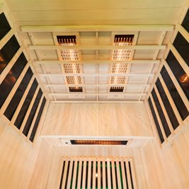 Sauna na podczerwień 3-osobowa 120x105 cm grzejniki kwarcowe i karbonowe Alta2 Infrared