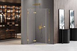 Zlota kabina pięciokątna 100x80 EXK-3848 Avexa New Trendy Gold Shine
