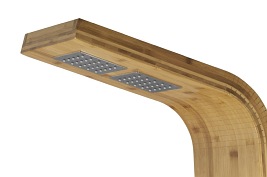 Panel natryskowy z drewna bambusowego chrom termostat Bao Corsan