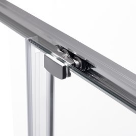 Chromowana prostokątna kabina prysznicowa Super Slim Nova 100x90 drzwi rozsuwane