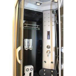 Kabina prysznicowa z hydromasażem niski brodzik czarne ściany 100x100