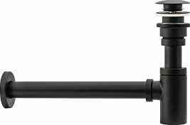 Syfon umywalkowy z korkiem klik-klak Black Mat Rea