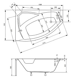 Wanna narożna 140 cm Lewa Rima Besco