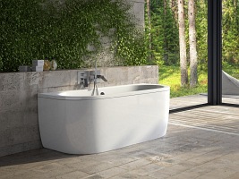 Wanna wolnostojąca przyścienna + klik-klak chrom Vista Besco 140