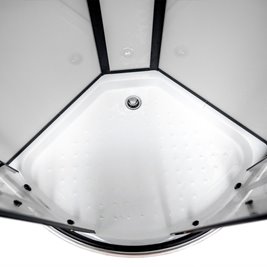 Kabina prysznicowa półokrągła zabudowana jasny środek 80x80 Clara