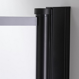 Czarna kabina prysznicowa kwadratowa loft szprosy drzwi składane 100x100 BS08C