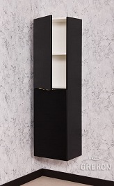 Czarny słupek łazienkowy wiszący z koszem Victa