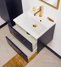 Szafka wisząca z umywalką granatowy mat 50 cm Belli Gold Gante
