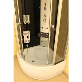 Kabina prysznicowa z hydromasażem głęboki brodzik czarne ściany 110x110 WSH7127-110