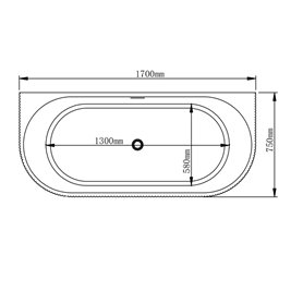 Wanna wolnostojąca przyścienna korek złoty szczotkowany 170 cm Carlo Led Hydrosan
