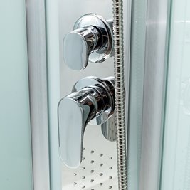 Kabina prysznicowa półokrągła zabudowana profil stal szczotkowana 90x90 Puerto zdjęcie 18