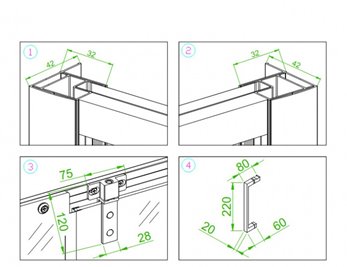 Czarne drzwi prysznicowe uchylne do wnęki 110 cm SH08D