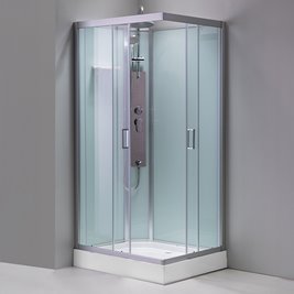 Kabina prysznicowa zabudowana prostokątna profil szczotkowany 120x80 Alma Prawa