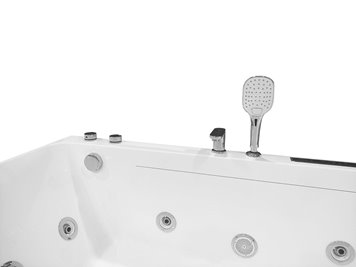Przyścienna wanna z hydromasażem prostokątna konglomerat 150x75 cm MO-1803A