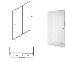 Drzwi prysznicowe rozsuwane 130 cm Duo Slide Besco