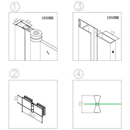 Drzwi prysznicowe łamane do wnęki 130 cm czarny profil SH01F