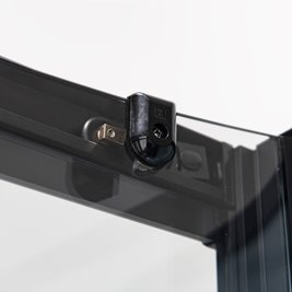 Kabina prysznicowa półokrągła zabudowana na wysokim brodziku 90x90 Nina