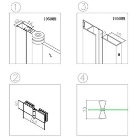 Drzwi prysznicowe łamane do wnęki 130 cm SH01FC