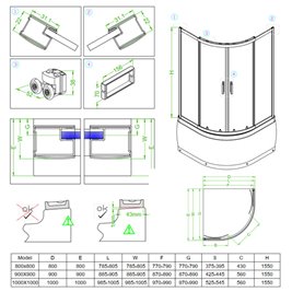 Kabina prysznicowa na głębokim brodziku 100x100 Maja Hydrosan