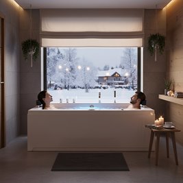 Wanna z hydromasażem prostokątna podgrzewacz wody Ramona 640 180x90