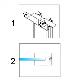 Drzwi prysznicowe do wnęki 145-150 cm rozsuwane SH03G szkło 8 mm