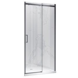 Stal szczotkowana drzwi prysznicowe do wnęki 125-130 cm rozsuwane szkło 8 mm KZ09D