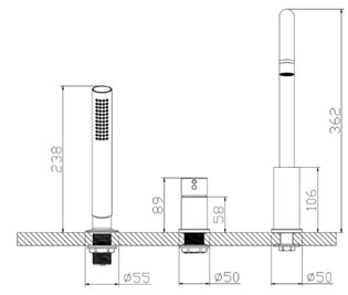Bateria nawannowa 3-otworowa złoto szczotkowane Ultimate ABUL231221 Avapax