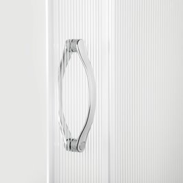 Biała kwadratowa kabina prysznicowa z brodzikiem szkło z dekorem 80x80 Xenia WH Kerra