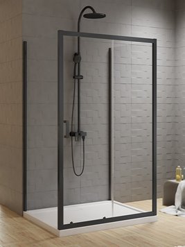 Kabina prostokątna przyścienna 120x80x80 cm profile czarny mat K-5158 New Varia Black New Trendy