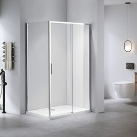 Chromowana prostokątna kabina prysznicowa Super Slim Nova 120x80 drzwi rozsuwane
