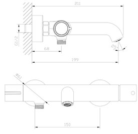 Bateria wannowa natynkowa gun metal Ultimate ABUL211411 Avapax