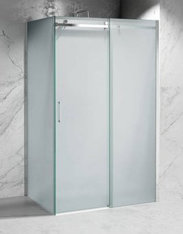 Kabina prysznicowa narożna 115x90 cm szkło 8mm mleczne profile chrom Swiss Liniger