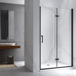 Czarne drzwi prysznicowe składane do wnęki 110 cm ZES-KZ21E-BL-110