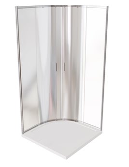 Zarya Besco chromowana kabina prysznicowa 90x90 powłoka ProClean + biały brodzik 4,5 cm Axim