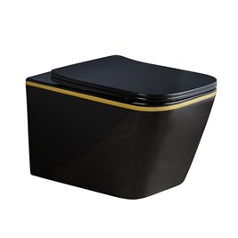 Zestaw podtynkowy stelaż GEBERIT DUOFIX + miska RAIN-BL-GL-RIM-03 + przycisk DELTA 50 czarny połysk