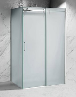 Kabina prysznicowa narożna 140x90 cm szkło 8mm mleczne profile chrom Swiss Liniger