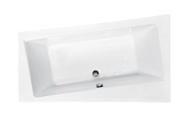 Czarno-biała wanna narożna z obudową 170 cm Prawa Infinity Besco