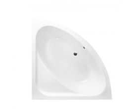 Czarno-biała wanna symetryczna narożna z obudową 148x148 cm Luksja Besco