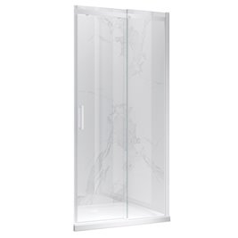 Białe drzwi prysznicowe do wnęki 135-140 cm rozsuwane szkło 8 mm KZ09E