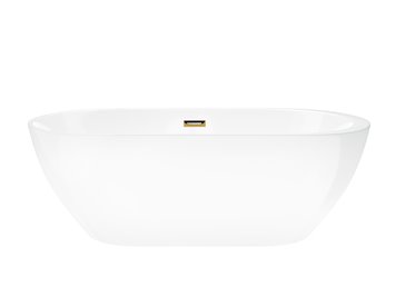 Wanna akrylowa, wolnostojąca Reno Corsan 160 cm korek klik-klak złoty